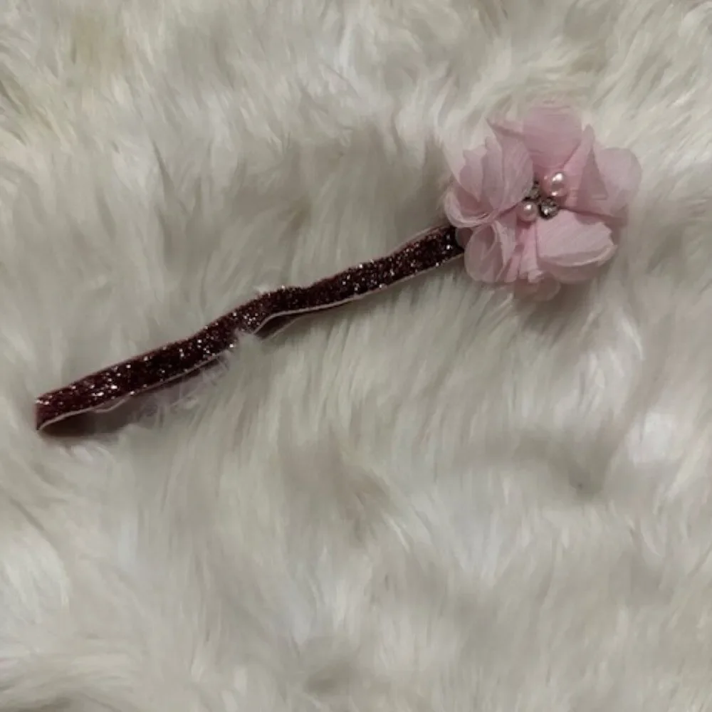 Pink Chiffon Flower on Shimmer FOE Headband   7558  Handmade NWT Boutique